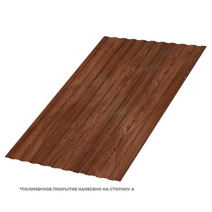 Профлист Металл Профиль С-8 0,5 ECOSTEEL® Мореный Дуб | A - фото №1